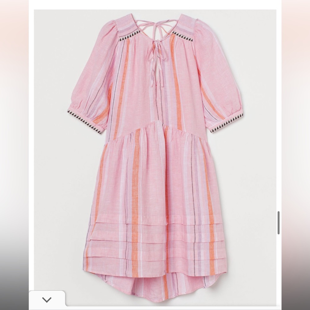 LEMLEM x H&M Pink Striped linen Dress XL
